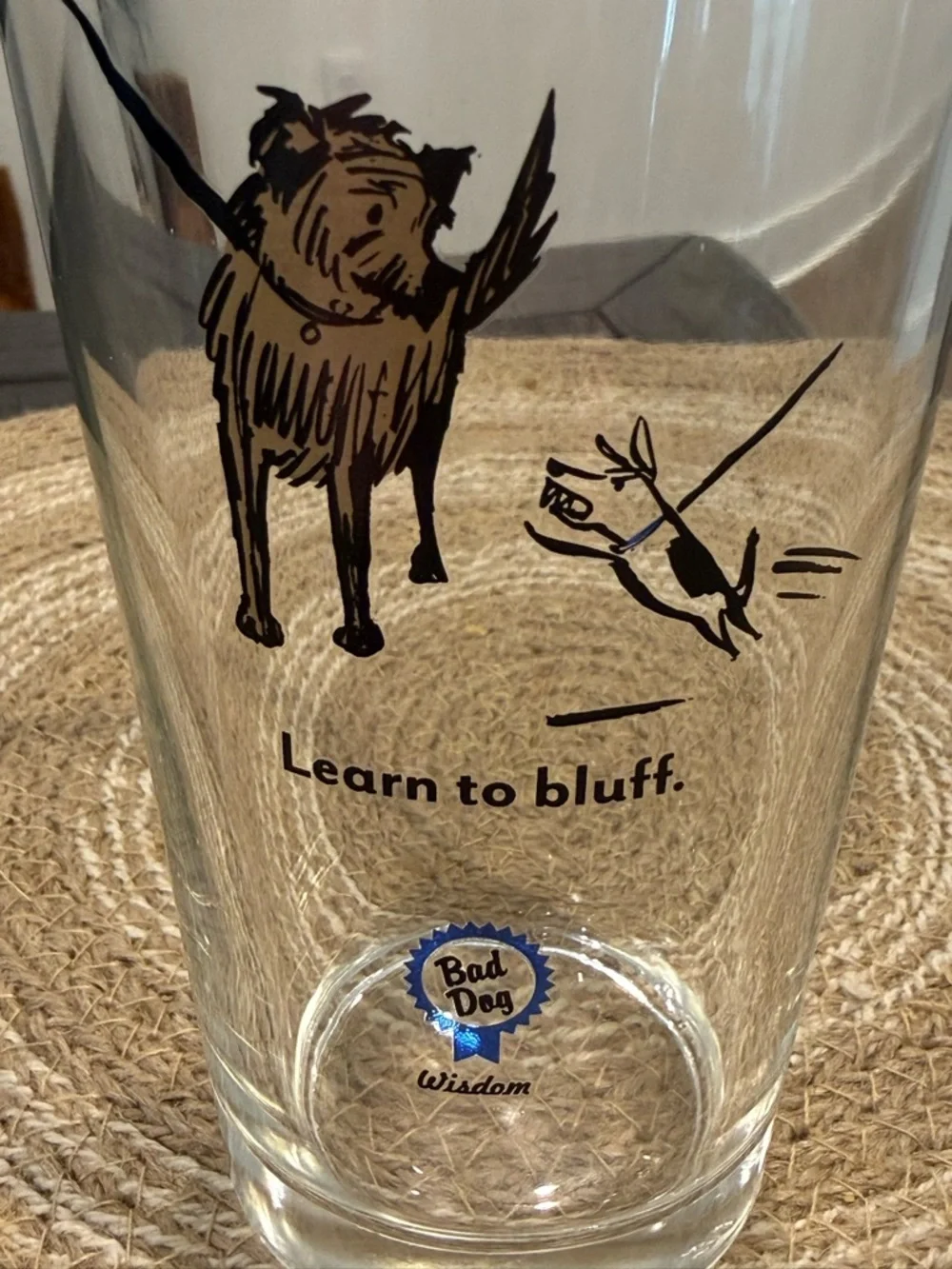 Vtg Bad Dog Brand Wisdom Glass Drinking Glasses Set of 3 Funny Theme Drinkware - Picture 4 of 16